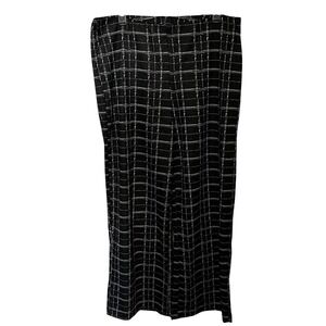 NWT John Paul Richard Plaid‎ Pants Career Casual Pull On Black White L
